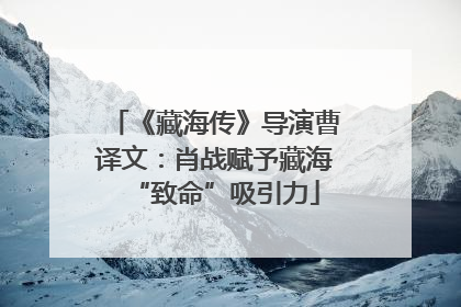《藏海传》导演曹译文：肖战赋予藏海“致命”吸引力