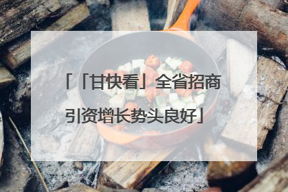 「甘快看」全省招商引资增长势头良好