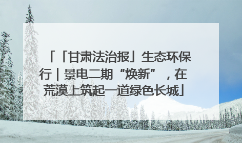 「甘肃法治报」生态环保行｜景电二期“焕新”，在荒漠上筑起一道绿色长城