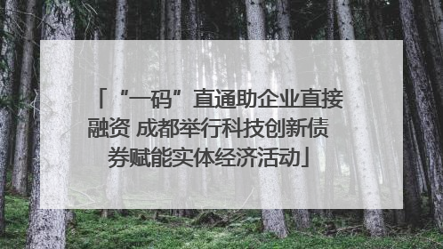 “一码”直通助企业直接融资 成都举行科技创新债券赋能实体经济活动