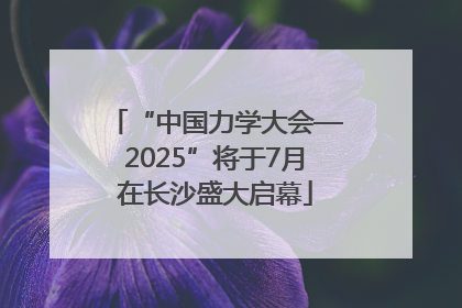 “中国力学大会—2025”将于7月在长沙盛大启幕