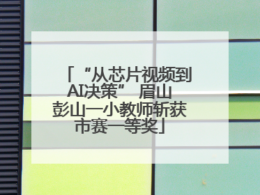 “从芯片视频到AI决策” 眉山彭山一小教师斩获市赛一等奖