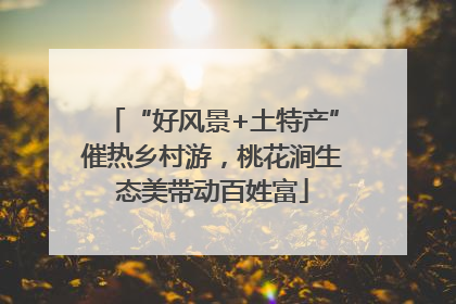“好风景+土特产”催热乡村游，桃花涧生态美带动百姓富