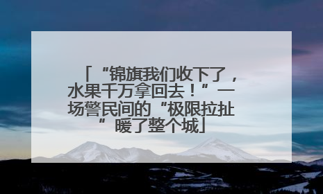 “锦旗我们收下了，水果千万拿回去！”一场警民间的“极限拉扯”暖了整个城