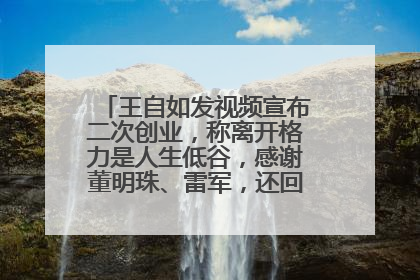 王自如发视频宣布二次创业，称离开格力是人生低谷，感谢董明珠、雷军，还回应了“工资条”：清楚自己要什么……