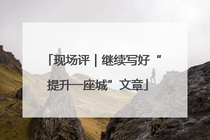 现场评｜继续写好“提升一座城”文章