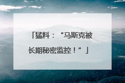 猛料：“马斯克被长期秘密监控！”