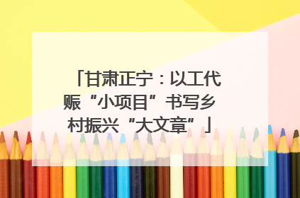 甘肃正宁：以工代赈“小项目”书写乡村振兴“大文章”