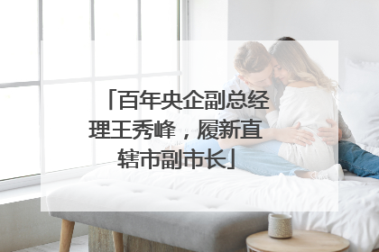 百年央企副总经理王秀峰，履新直辖市副市长