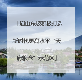 眉山东坡积极打造新时代更高水平“天府粮仓”示范区