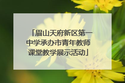 眉山天府新区第一中学承办市青年教师课堂教学展示活动