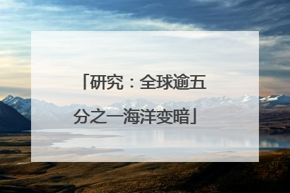 研究：全球逾五分之一海洋变暗
