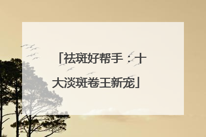 祛斑好帮手：十大淡斑卷王新宠