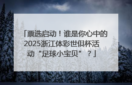 票选启动！谁是你心中的2025浙江体彩世俱杯活动“足球小宝贝”？