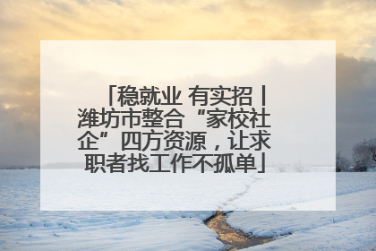 稳就业 有实招丨潍坊市整合“家校社企”四方资源，让求职者找工作不孤单