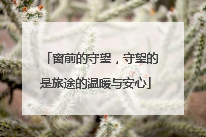 窗前的守望，守望的是旅途的温暖与安心