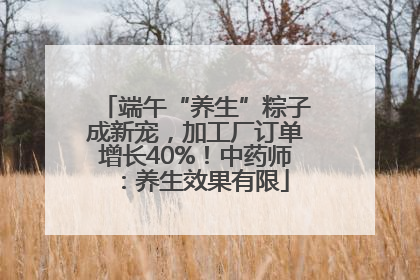 端午“养生”粽子成新宠，加工厂订单增长40%！中药师：养生效果有限