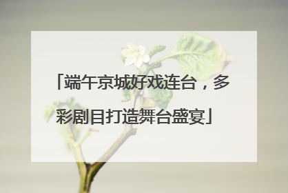 端午京城好戏连台，多彩剧目打造舞台盛宴