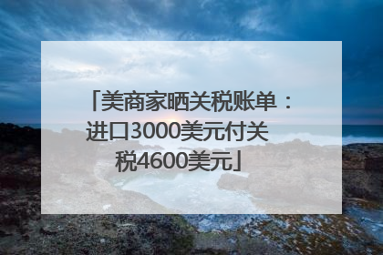 美商家晒关税账单：进口3000美元付关税4600美元