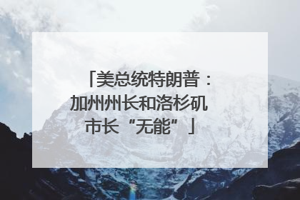 美总统特朗普：加州州长和洛杉矶市长“无能”