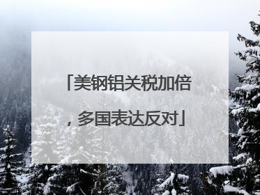 美钢铝关税加倍，多国表达反对