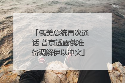 俄美总统再次通话 普京透露俄准备调解伊以冲突