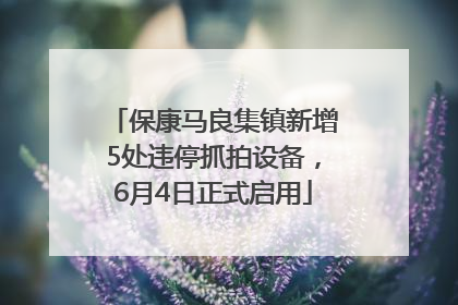 保康马良集镇新增5处违停抓拍设备，6月4日正式启用