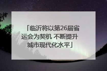 临沂将以第26届省运会为契机 不断提升城市现代化水平