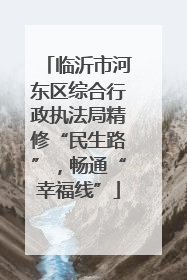 临沂市河东区综合行政执法局精修“民生路”，畅通“幸福线”