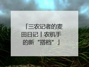 三农记者的麦田日记丨农机手的新“搭档”