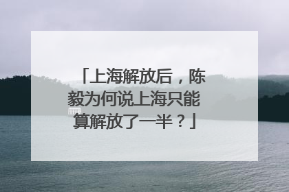 上海解放后，陈毅为何说上海只能算解放了一半？