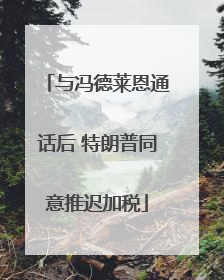 与冯德莱恩通话后 特朗普同意推迟加税