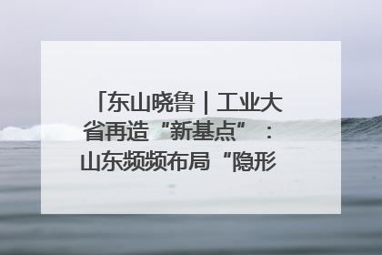 东山晓鲁｜工业大省再造“新基点”：山东频频布局“隐形冠军”背后