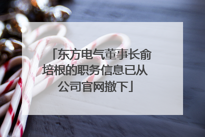 东方电气董事长俞培根的职务信息已从公司官网撤下
