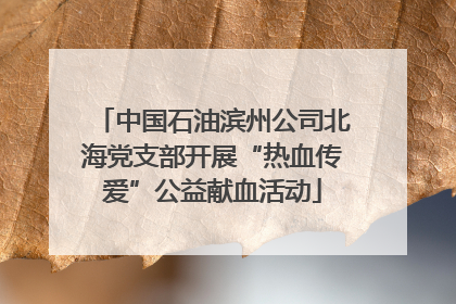 中国石油滨州公司北海党支部开展“热血传爱”公益献血活动