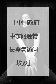 中国政府中东问题特使翟隽访问埃及
