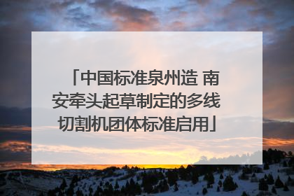 中国标准泉州造 南安牵头起草制定的多线切割机团体标准启用
