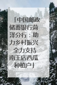 中国邮政储蓄银行菏泽分行：助力乡村振兴 全力支持南王店西瓜种植户