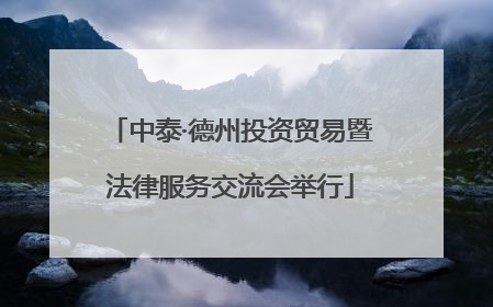 中泰·德州投资贸易暨法律服务交流会举行