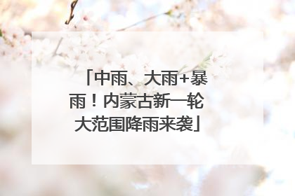 中雨、大雨+暴雨！内蒙古新一轮大范围降雨来袭
