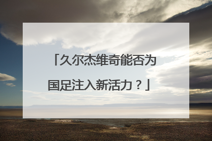 久尔杰维奇能否为国足注入新活力？