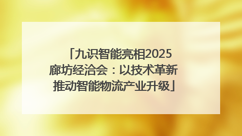 九识智能亮相2025廊坊经洽会：以技术革新推动智能物流产业升级