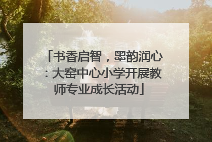 书香启智，墨韵润心：大窑中心小学开展教师专业成长活动