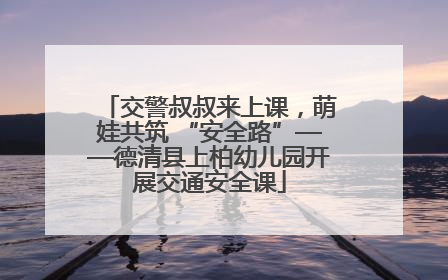 交警叔叔来上课，萌娃共筑 “安全路”——德清县上柏幼儿园开展交通安全课