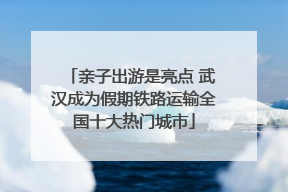 亲子出游是亮点 武汉成为假期铁路运输全国十大热门城市