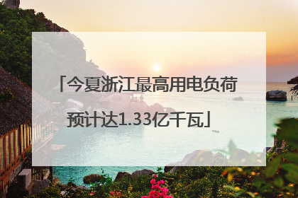 今夏浙江最高用电负荷预计达1.33亿千瓦