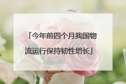 今年前四个月我国物流运行保持韧性增长