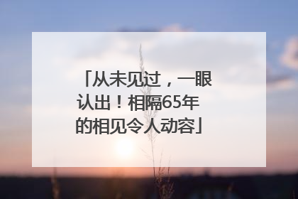 从未见过，一眼认出！相隔65年的相见令人动容