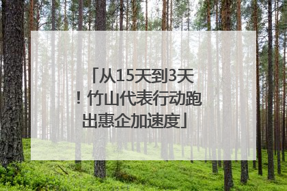 从15天到3天！竹山代表行动跑出惠企加速度