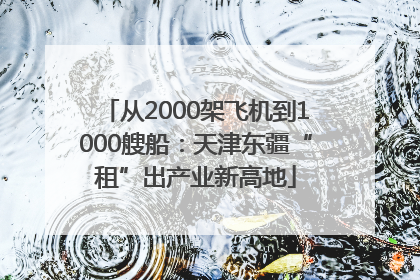 从2000架飞机到1000艘船：天津东疆“租”出产业新高地